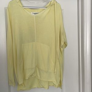 Light yellow long sleeve size with hood 1X
